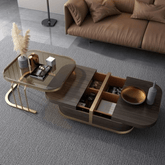 Trueliving Royal Brown Coffee Table Living Room H 14 x W 33 x D 33